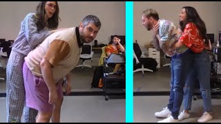 Hila & Lena demonstrate the Heimlich Maneuver on Ethan & AB