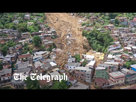 Dramatic footage shows moment deadly Brazil mudslide started