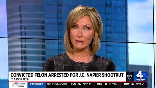 Felon arrested for JC Napier shootout