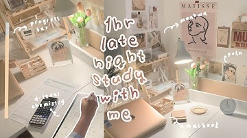 1 HOUR real time late night study with me (chill lofi music) #5 🧸 ipad note taking, typing bg noise