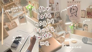 1 HOUR real time late night study with me (chill lofi music) #5 🧸 ipad note taking, typing bg noise