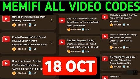 MEMEFI today Video Code I Memefi All Codes I Memefi All Codes Answers