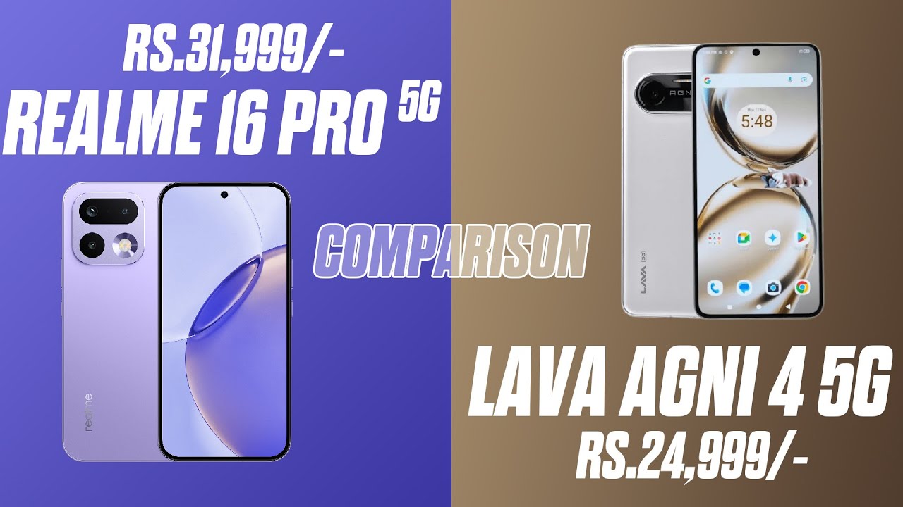 Realme 16 Pro 5g Vs LAVA Agni 4 5g Comparison | D7300 Max Vs D8350 | Which is Best Under 30K ? 🔥🔥