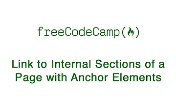 Link to Internal Sections of a Page with Anchor Elements