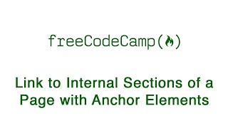 Link to Internal Sections of a Page with Anchor Elements