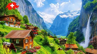 Lauterbrunnen 🇨🇭 Switzerland, Spring Walking Tour 4K 🇨🇭 The Most Heavenly Beautiful Place on Earth