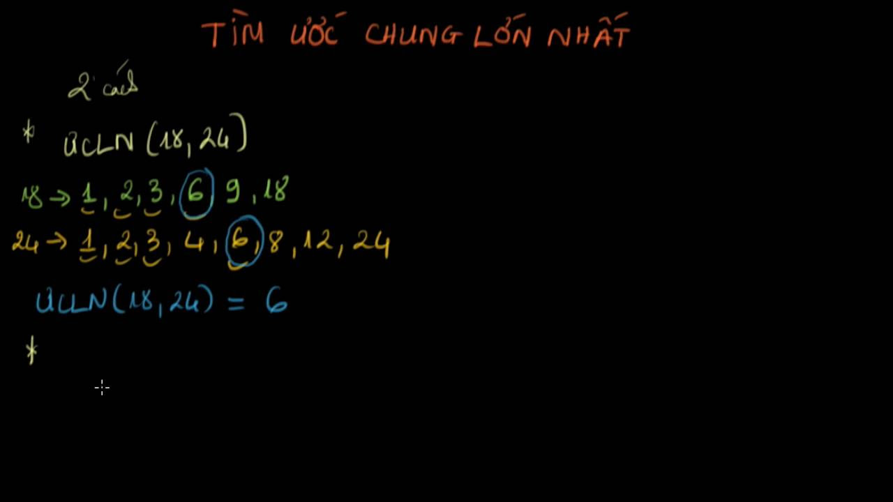 Tìm ước chung lớn nhất - youtube