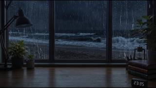 The Night Settles In | Midnight Rain & Ocean Waves for Deep Relaxation