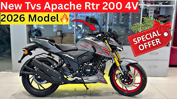 Updated✅ Tvs Apache Rtr 200 4V Model 2026 With New Gst | Features Price Mileage | Detail Review. 