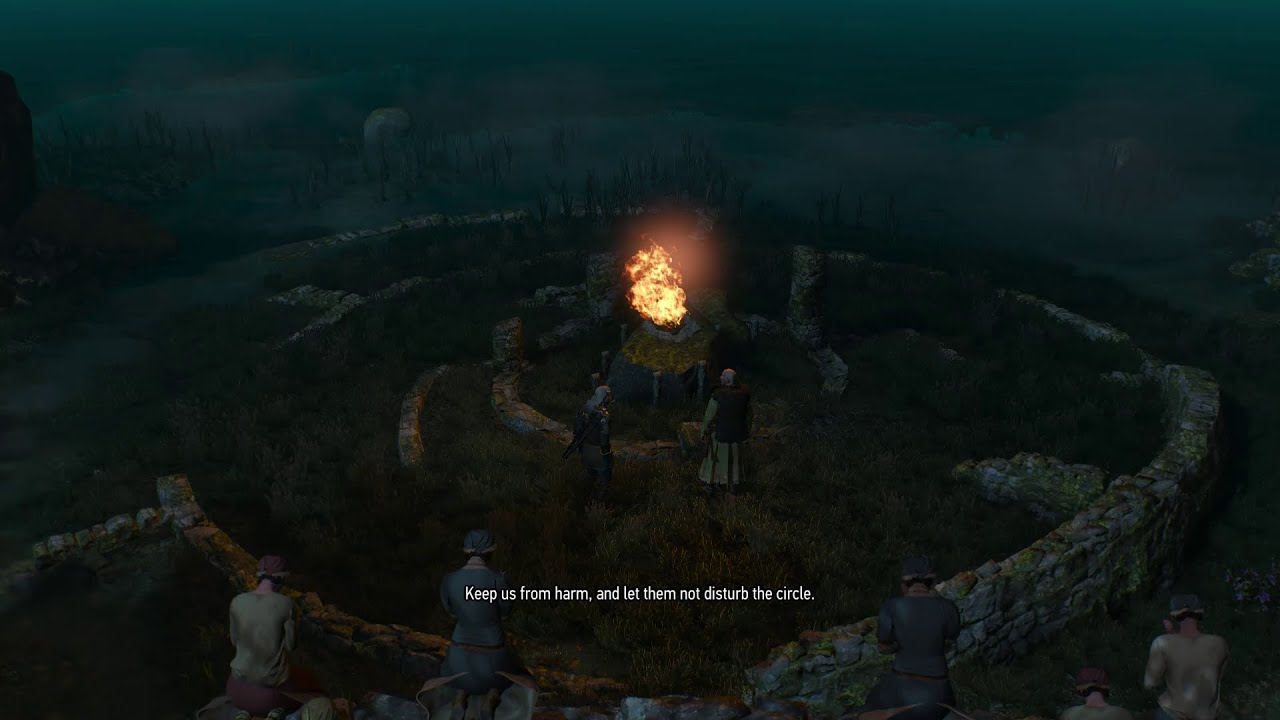 The Witcher 3 Mission Forefather's Eve Ritual at Stone Circle on