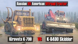 Spintires Mudrunner K-700 vs K-8400 Skidder | Bob vs Uncle Sam