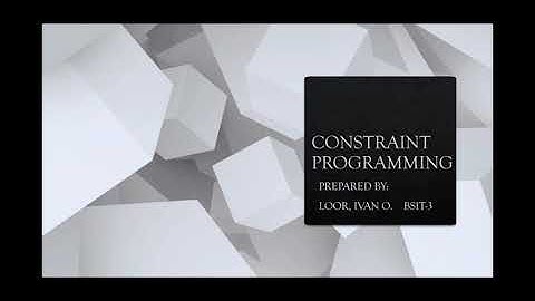 Constraint Programming