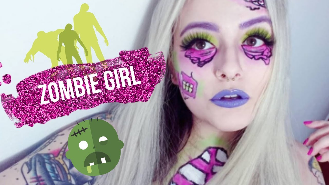 ZOMBIE GIRL Makeup - Halloween 2018 - YouTube