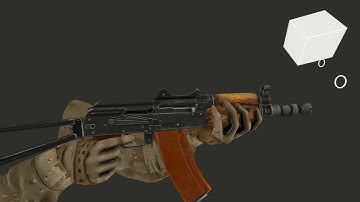 Blender | AKS-74u Reload animation from the side view, WIP