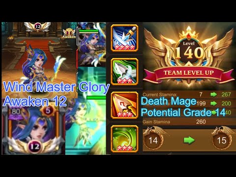 Death Mage Level 140 and Wind Master Glory Awaken 12 - Heroes Charge