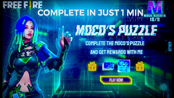HOW TO COMPLETE MOCO’S PUZZLE IN JUST 1 MINUTES IN FREE FIRE||FF||MOCO’S FREE GIFTS ||GR SONS