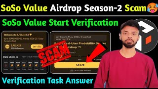 ✨SoSo Value Season-2 Airdrop Scam Or Real | SoSo Value Start Verification New Task | SoSo Updates
