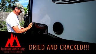 RV REPAIRS-Replacing worn out, dried caulk on your RV