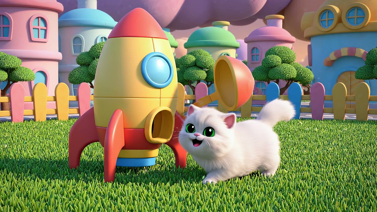 Кошечка, Кошечка отправляется в Лунный мир | Детские песенки для малышей |