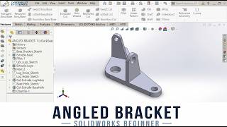 SOLIDWORKS  Tutorials For Beginners  | Create a Angled Bracket Step by Step (7 MIN)