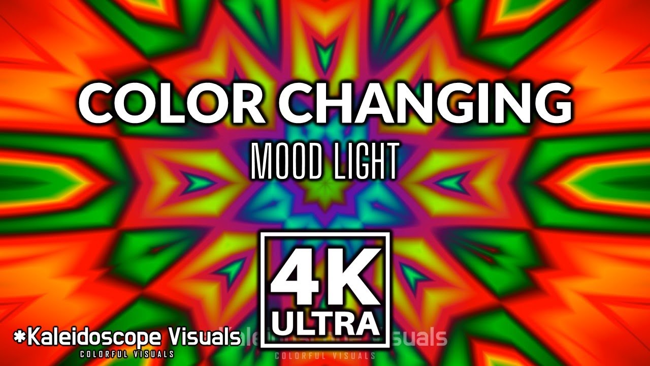 Kaleidoscope Visuals No Sound Neon Fluorescent Colorful Mood Light Kaleidoscope Visual 4K Meditation