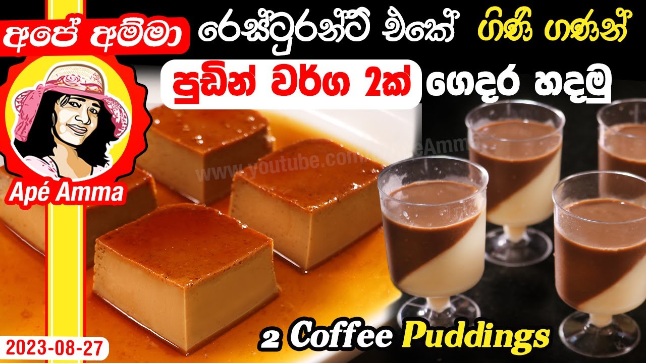 රෙස්ටුරන්ට් එකේ ගිණි ගණන් පුඩින් වර්ග 2ක් ගෙදර හදමු Two easy dessert