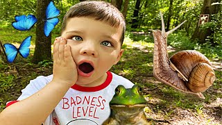 BUG HUNT IN THE WOODS with Caleb and Mommy! Kid Plays Outside and Catches Bugs!