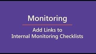 #CPsmart: Monitoring - Add Links to Internal Monitoring Checklists
