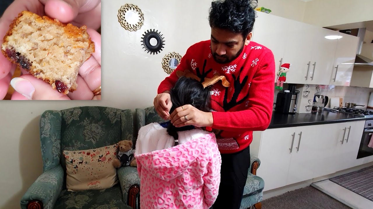 Her Reaction 😇 Priceless | Eggless PLUM CAKE🎂 | CHRISTMAS MORNING OPENING PRESENTS Part 1