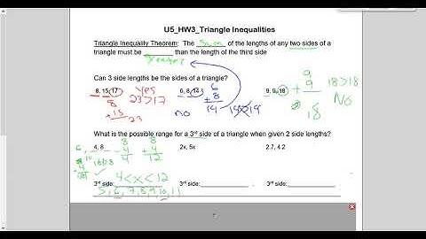 Unit 5 HW 3 Inequalities in Triangles