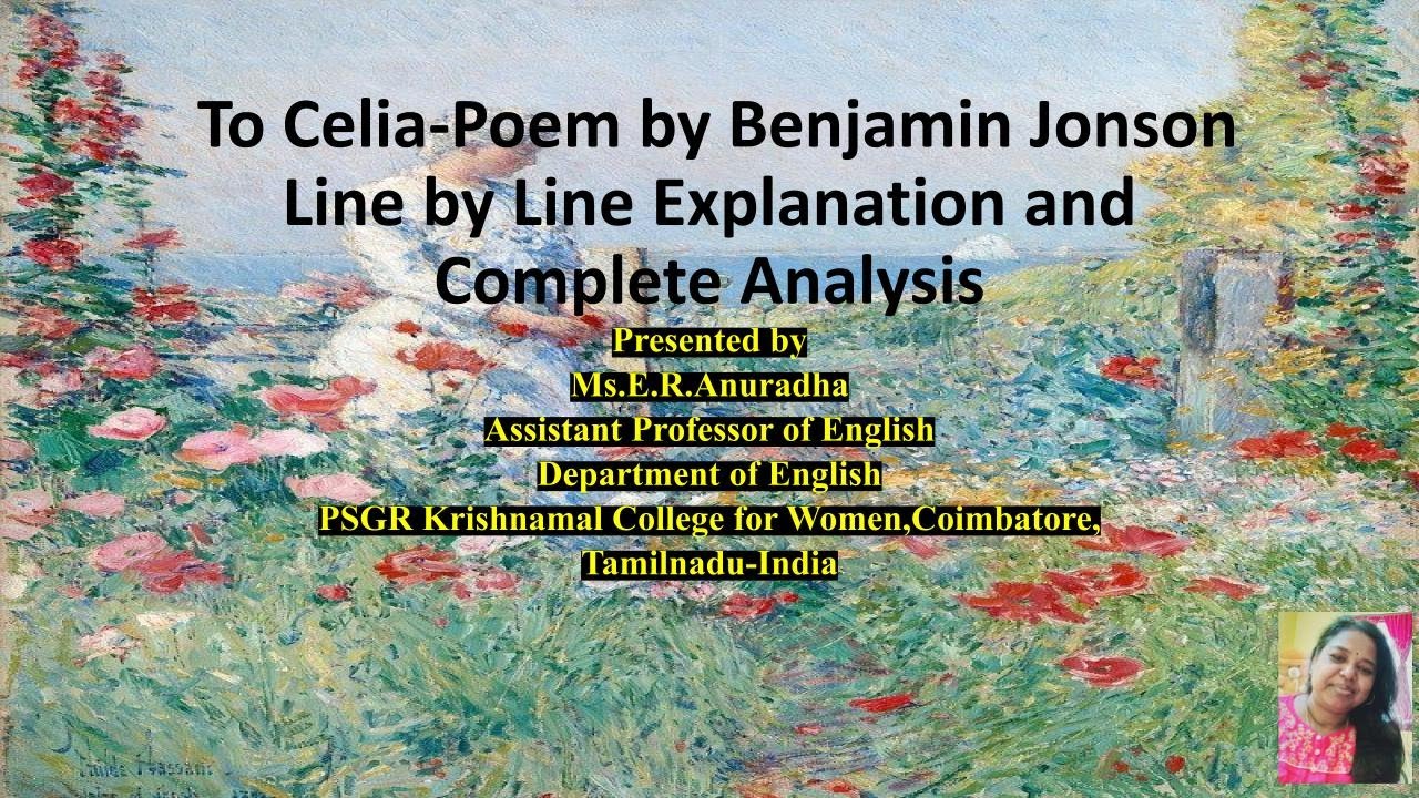 George Herbert 's Poem : To Celia  Line by Line expiation and  complete analysis