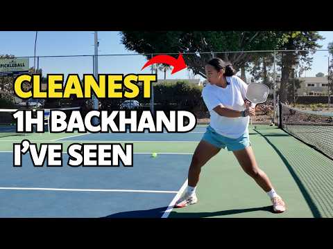 How to Hit the 1H BACKHAND in Pickleball | ft. Elenga Satuala (16/yo pro)
