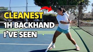 How to Hit the 1H BACKHAND in Pickleball | ft. Elenga Satuala (16/yo pro) screenshot 1