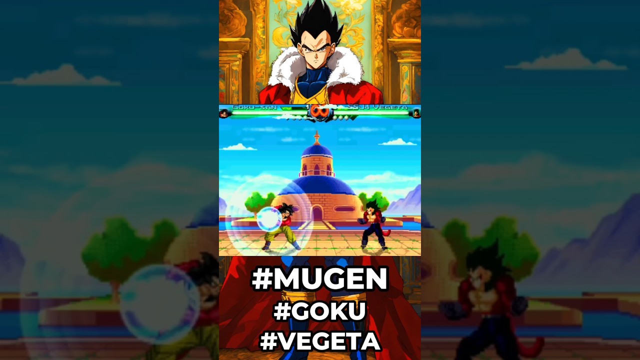 Epic MUGEN Showdown: Goku Super Saiyan 4 vs Prince Vegeta 4🚀🔥 