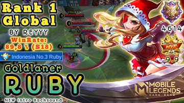 RUBY Top 1 Global MVP Gameplay Build 2020 Offlaner Goldlaner Indonesia No. 3 Ruby Mobile Legends