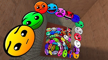 Geometry Dash and Lobotomy Dash Nextbots Chase me in Maze Gmod