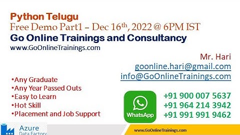 01 Python Telugu Demo Part1 - Dec 16th 2022 | Bhaskar Jogi | Go Online Trainings | 9000075637