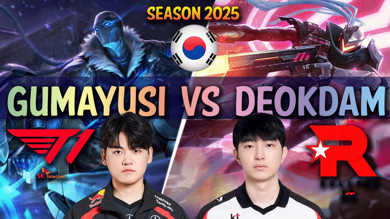 T1 Gumayusi vs KT deokdam - Gumayusi VARUS vs deokdam LUCIAN ADC - Patch 15.5 KR Ranked | lolrec