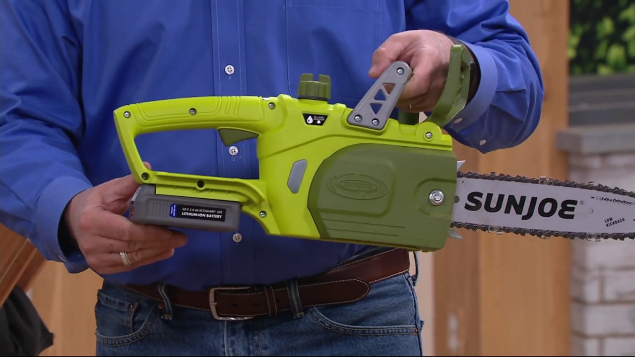 Sun Joe iON 10" Cordless Rechargeable Chain Saw with Charger on QVC
