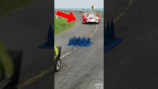 Car Bollard Crush - BeamNG.drive #shorts