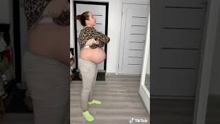 Pre-pregnancy clothes try on