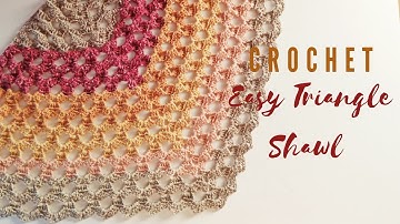 Crochet Easy Triangle Shawl/Beginner Friendly Tutorial