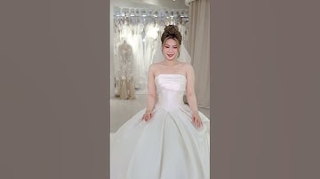 Váy cưới cúp ngực phi trơn đơn giản sang trọng trẻ trung #helenbridal