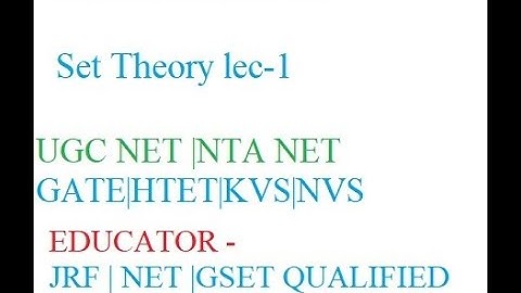 Set Theory  lec -1