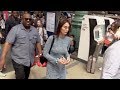 EXCLUSIVE : Very sexy slim dress Bella Hadid arriving at Gare du Nord sation in Paris
