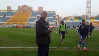 الأستاذ حسن النجار مدير التحرير لجريدة الوطن اليوم - من أرضية ملعب نادي الأسماعيلي الرياضي