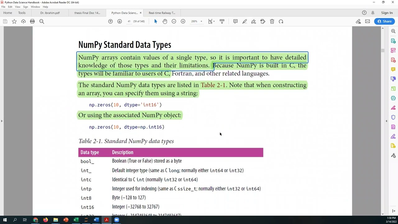 NumPy Standard Data Types