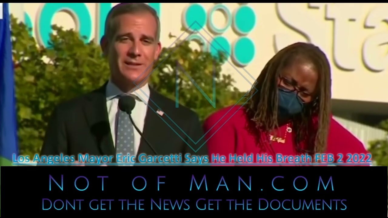 Los Angeles Mayor Eric Garcetti Holds His Breath to Stop The Spread Covid Feb 2 2022