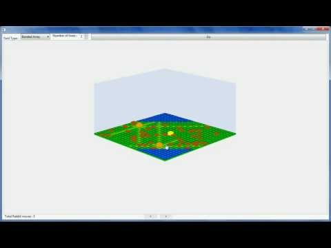 Java 3D Two-Point Perspective Fox and Rabbit Game