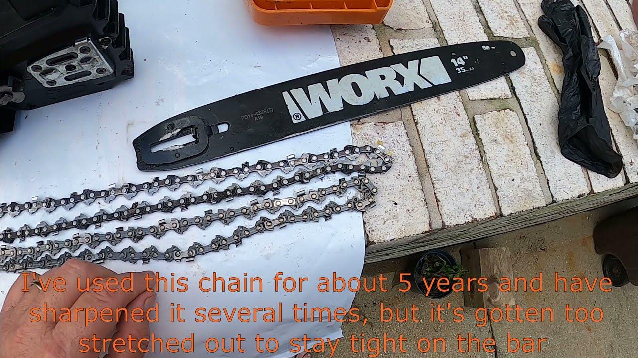 Worx 20 Volt Cordless 🪚Chainsaw 322.9 🪚 chain replacement upgraded
